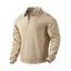 Sweat-shirt uni à manches longues et fermeture éclair texturée pour homme - café lumière XXXL