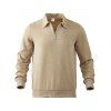 Sweat-shirt uni à manches longues et fermeture éclair texturée pour homme - café lumière XXXL