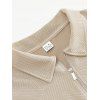 Sweat-shirt uni à manches longues et fermeture éclair texturée pour homme - café lumière XXXL