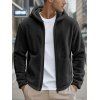 Manteau à capuche uni pour homme, avec poche zippée et manches longues - Noir XXXL