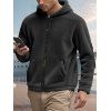 Manteau à capuche uni pour homme, avec poche zippée et manches longues - Noir XXXL