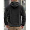 Manteau à capuche uni pour homme, avec poche zippée et manches longues - Noir XXXL