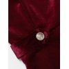 Robe de Soirée Boutonnée à Col Oblique à Paillettes en Velours - Rouge foncé M | US 6