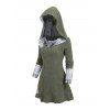 Pull à capuche 2 en 1 en tricot texturé à empiècements à carreaux - Vert profond XXL | US 14