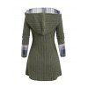 Pull à capuche 2 en 1 en tricot texturé à empiècements à carreaux - Vert profond XXL | US 14
