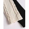 Pull en maille torsadée colorblock, col roulé à faux boutons, haut asymétrique - café lumière XXL | US 14