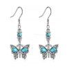 Women Outfit Cable Knit Mock Button Sweater Flare Jeans and Butterfly Earrings Set - Blanc S | US 4
