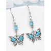 Women Outfit Cable Knit Mock Button Sweater Flare Jeans and Butterfly Earrings Set - Blanc S | US 4