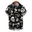 Chemise gothique pour homme avec imprimé main de squelette et crâne rose pour Halloween - Noir XXXXXL | US 20