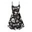 Robe gothique d'Halloween à bretelles spaghetti avec imprimé main et crâne rose - Noir XXXXXL | US 20