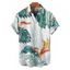 Chemise de vacances pour homme, chemise de plage boutonnée à imprimé végétal - Vert XXXXXL | US 20