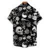 Halloween Gothic Couple Outfit Outfit Rose Skull Skeleton Hand Print Dress and Shirt Set - Noir S | US 4