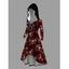 Robe gothique à capuche pour Halloween, motif papillon, crâne, toile d'araignée, lacets, coupe haute et basse - Rouge Vineux XXXXXL | US 20