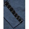Women Outfit Skew Neck Textured Solid Color Top and Grommet Lace Up Leggings Set - Bleu S | US 4