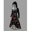 Robe à capuche gothique d'Halloween à lacets, motif crâne, squelette, rose, haut et bas - Noir XXXXXL | US 20
