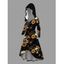 Robe à capuche gothique d'Halloween à lacets, imprimé tête de mort et tournesol, taille haute et basse - Noir XXXXXL | US 20
