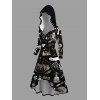 Robe à capuche gothique d'Halloween à lacets, imprimé citrouille, bougie, fantôme, haut et bas - Noir XXXXXL | US 20