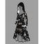 Robe à capuche gothique d'Halloween à lacets, imprimé citrouille, bougie, fantôme, haut et bas - Noir XXXXXL | US 20