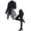 Women Outfit Asymmetric Knit Faux Twinset Top and Grommet Lace Up Leggings Set - Noir S | US 4