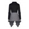 Women Outfit Asymmetric Knit Faux Twinset Top and Grommet Lace Up Leggings Set - Noir S | US 4