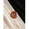 Women Outfit Colorblock Cable Knit Sweater and Topstitching Flare Jeans Set - café lumière S | US 4