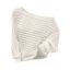 Pull texturé de couleur unie, manches chauve-souris, col oblique - Blanc XL | US 10