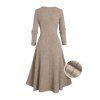 Ensemble robe à imprimé géométrique ethnique et haut long texturé ouvert sur le devant - café lumière XXL | US 14