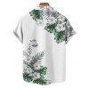 Vacation Couple Outfit Flower Leaf Print Belt Dress and Shirt Set - Vert S | US 4