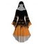 Robe à capuche gothique d'Halloween à imprimé citrouille color-block, robe haute et basse - Orange XXL | US 14