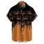 Chemise gothique d'Halloween pour homme, chemise boutonnée à imprimé citrouille colorblock - Orange 5XL