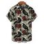 Chemise gothique pour homme pour Halloween, chemise boutonnée à imprimé corbeau et rose - Vert clair 5XL
