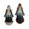 Robe à capuche d'Halloween à imprimé forêt de sorciers - Noir XXL | US 14