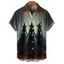 Chemise d'Halloween pour homme, chemise boutonnée à imprimé forêt de sorciers - Noir 5XL