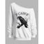 Sweat-shirt gothique à manches longues et col incliné avec imprimé lettre Raven Moon - Blanc XXL | US 14