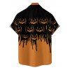 Halloween Couple Outfit Colorblock Pumpkin Print Hoodie Dress and Shirt Set - Orange S | US 4
