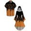 Halloween Couple Outfit Colorblock Pumpkin Print Hoodie Dress and Shirt Set - Orange S | US 4