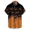 Halloween Couple Outfit Colorblock Pumpkin Print Hoodie Dress and Shirt Set - Orange S | US 4