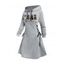 Robe à capuche mignonne d'Halloween, motif animal, fantôme, citrouille, imprimé lettres, robe à lacets - Gris Clair XXL | US 14