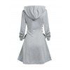 Robe à capuche d'Halloween à lacets avec imprimé animal, citrouille, fantôme et lettres - Gris Clair XXL | US 14