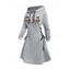 Robe à capuche d'Halloween à lacets avec imprimé animal, citrouille, fantôme et lettres - Gris Clair XXL | US 14