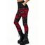 Leggings gothiques à imprimé 3D colorblock, taille haute élastique et skinny - Rouge Vineux M | US 6