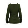Haut gothique de couleur unie à lacets et fermeture éclair à col carré - Vert Armée XXL | US 14