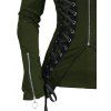 Haut gothique de couleur unie à lacets et fermeture éclair à col carré - Vert Armée XL | US 12
