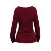 Haut gothique de couleur unie à lacets et fermeture éclair à col carré - Rouge Vineux XXL | US 14
