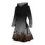 Robe à capuche gothique Robe à lacets à imprimé citrouille et chauve-souris pour la nuit d'Halloween - Noir XXXXXL | US 20