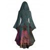 Robe à capuche d'Halloween à imprimé forêt de sorciers - Paon Bleu XXL | US 14