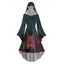 Robe à capuche d'Halloween à imprimé forêt de sorciers - Paon Bleu XXL | US 14