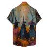 Halloween Couple Outfit Wizard Forest Print High Low Hoodie Dress and Shirt Set - Brun Légère S | US 4