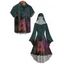 Halloween Couple Outfit Wizard Forest Print High Low Hoodie Dress and Shirt Set - Brun Légère S | US 4