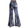 Pantalon évasé tie-dye, pantalon long élastique taille haute - Bleu de Minuit XXL | US 14